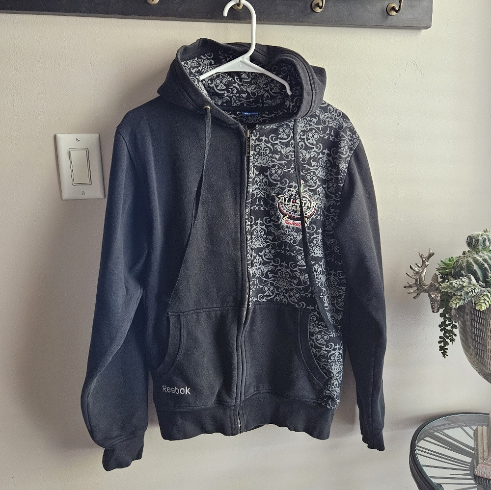 Reebok Black and Gray Men's Zip-Up Sweater